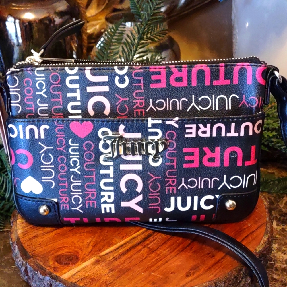 Juicy Couture pink multi pullout pouch crossbody With Extra Removable Pouch